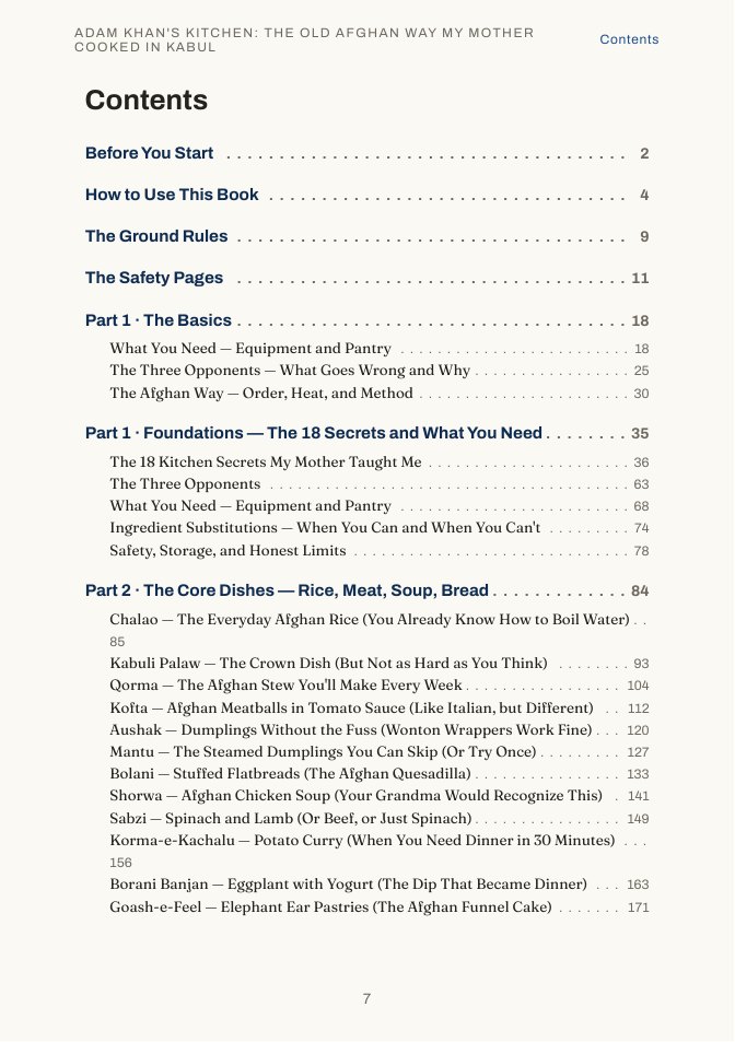 Table of contents