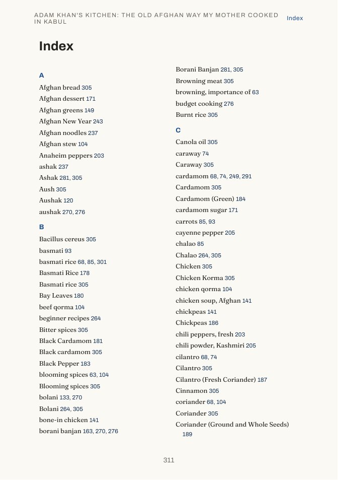 The index and troubleshooting tables